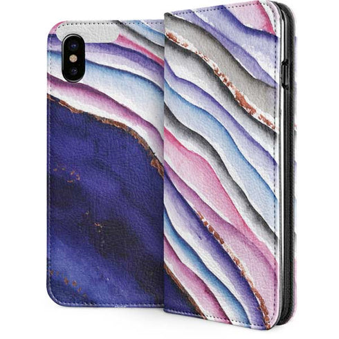 Violet Watercolor Geode iPhone 8 Folio Case