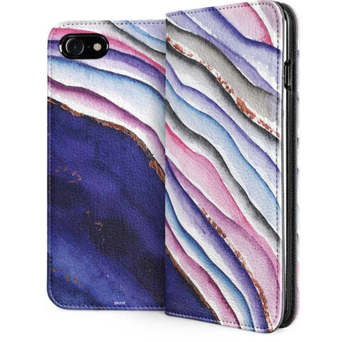 Violet Watercolor Geode iPhone Cases