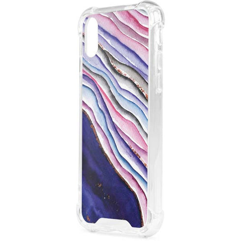 Violet Watercolor Geode iPhone XS Clear Case