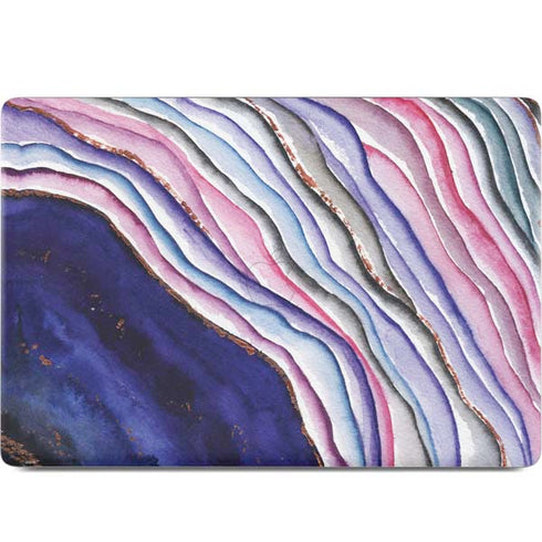 Violet Watercolor Geode MacBook Skins