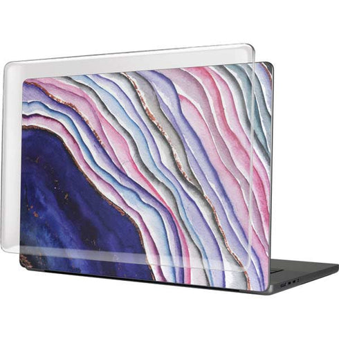 Violet Watercolor Geode MacBook Cases