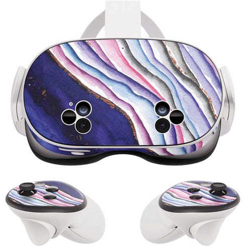 Violet Watercolor Geode Meta Quest 3S Skin