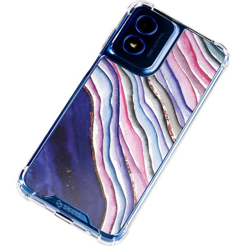 Violet Watercolor Geode Moto G 5G (2024) Clear Case