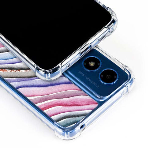 Violet Watercolor Geode Moto G 5G (2024) Clear Case