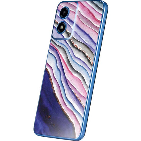 Violet Watercolor Geode Moto G Play 4G (2024) Skin