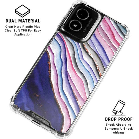 Violet Watercolor Geode Moto G Power 5G (2024) Clear Case