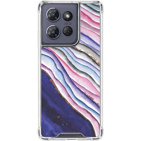 Violet Watercolor Geode Moto G Stylus 5G (2025) Clear Case