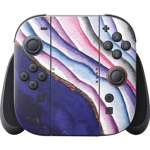 Violet Watercolor Geode Nintendo Skins