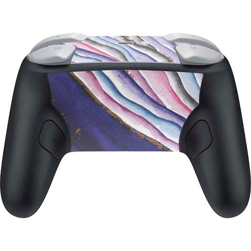 Violet Watercolor Geode Nintendo Switch 2 (2025) Pro Controller Skin