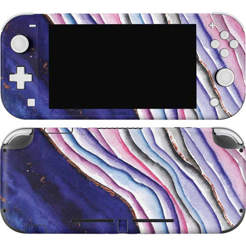 Violet Watercolor Geode Nintendo Skins
