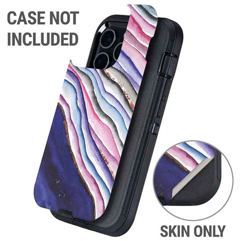Violet Watercolor Geode Otterbox Defender iPhone Skin