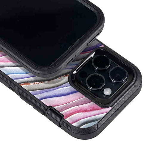 Violet Watercolor Geode Otterbox Defender iPhone Skin