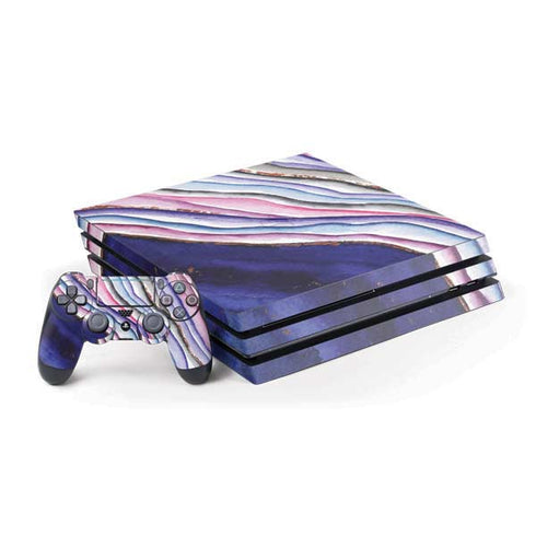 Violet Watercolor Geode PlayStation PS4 Skins