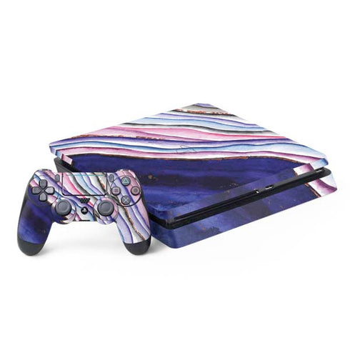 Violet Watercolor Geode PlayStation PS4 Skins