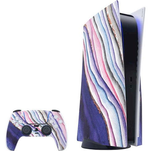 Violet Watercolor Geode PlayStation PS5 Skins