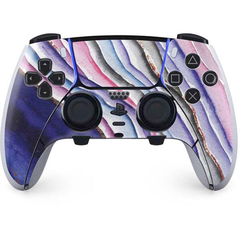Violet Watercolor Geode PS5 DualSense Edge Pro Controller Skin