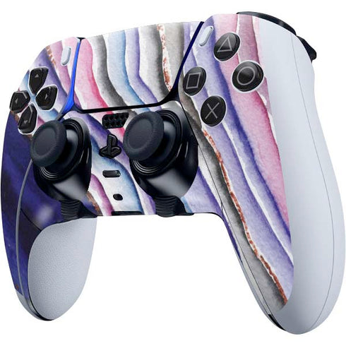 Violet Watercolor Geode PS5 DualSense Edge Pro Controller Skin