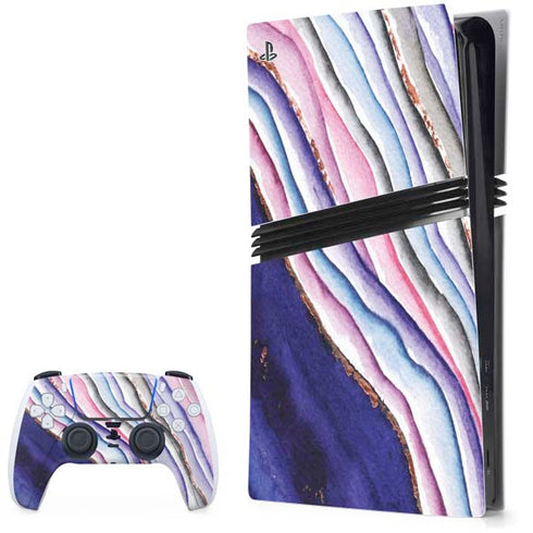 Violet Watercolor Geode PlayStation PS5 Skins