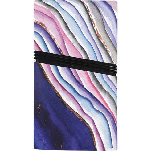 Violet Watercolor Geode PS5 Pro Console Skin