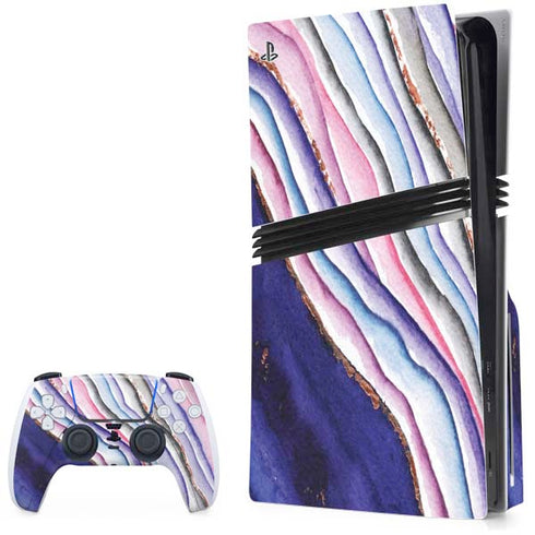Violet Watercolor Geode PlayStation PS5 Skins
