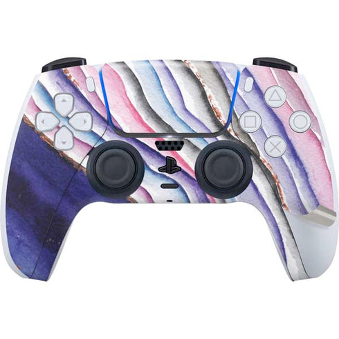 Violet Watercolor Geode PS5 Pro Disk Bundle Skin