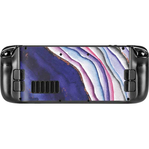 Violet Watercolor Geode Steam Deck Handheld Gaming Computer OLED Skin
