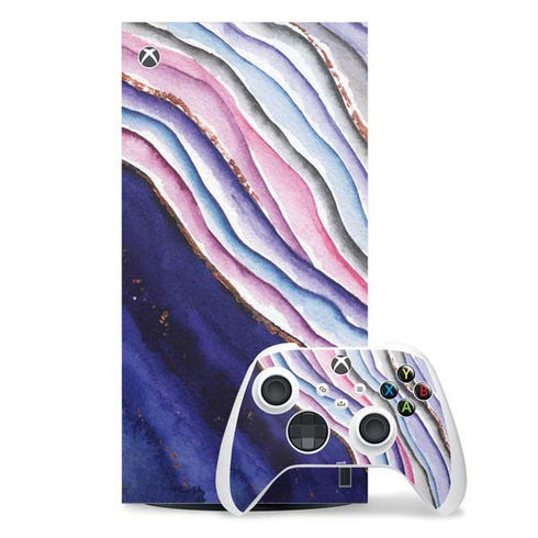 Violet Watercolor Geode Xbox Series X Skins