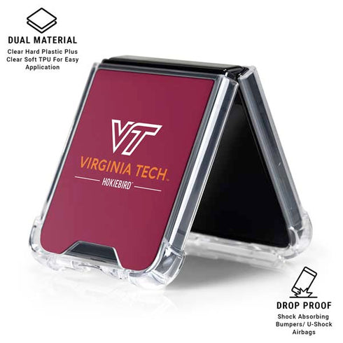 Virginia Tech University Hokiebird Galaxy Z Flip7 Clear Case