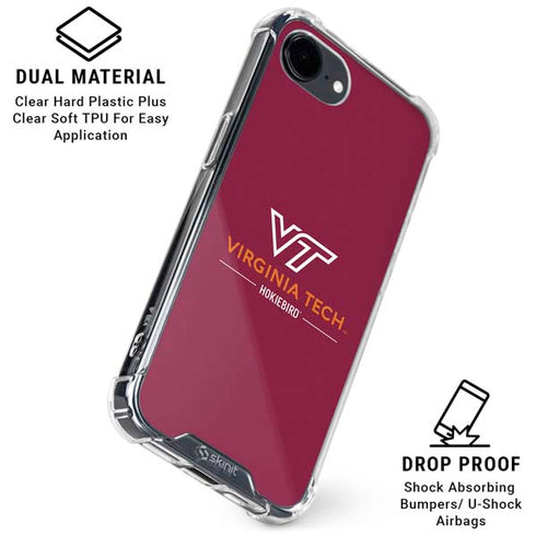 Virginia Tech University Hokiebird iPhone 16e Clear Case