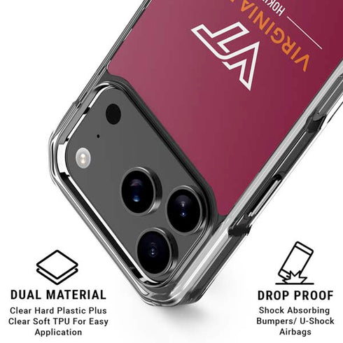 Virginia Tech University Hokiebird iPhone 18 Pro Clear Case