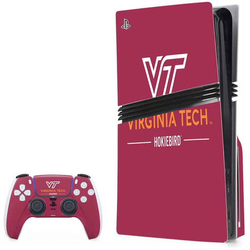 Virginia Tech University Hokiebird PS5 Pro Disk Bundle Skin