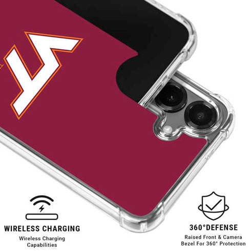Virginia Tech University Maroon Galaxy S26 Plus Clear Case