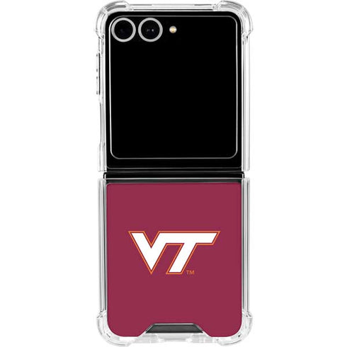 Virginia Tech University Maroon Galaxy Z Flip7 Clear Case
