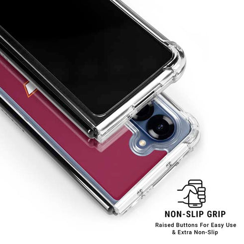 Virginia Tech University Maroon Galaxy Z Fold6 Clear Case