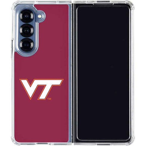 Virginia Tech University Maroon Galaxy Z Fold7 Clear Case