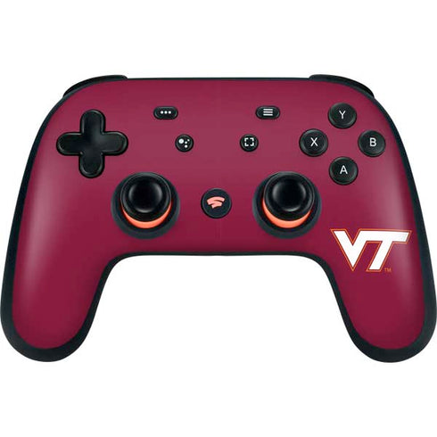 Virginia Tech University Maroon Google Stadia Controller Skin
