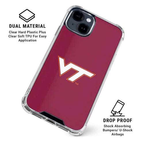 Virginia Tech Maroon iPhone 15 Clear Case