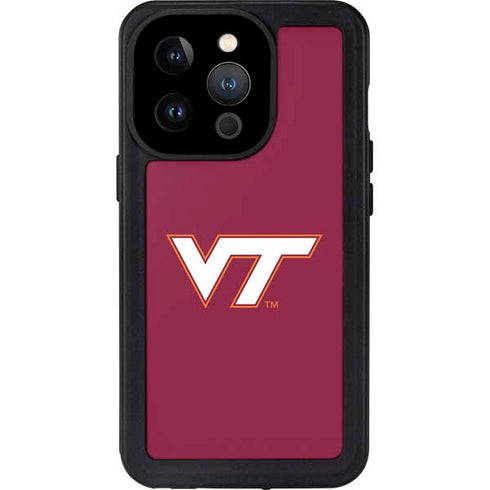 Virginia Tech University Maroon iPhone 15 Pro Waterproof Case
