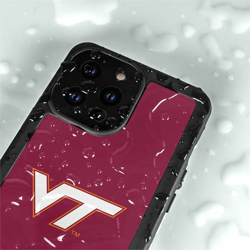 Virginia Tech University Maroon iPhone 15 Pro Waterproof Case