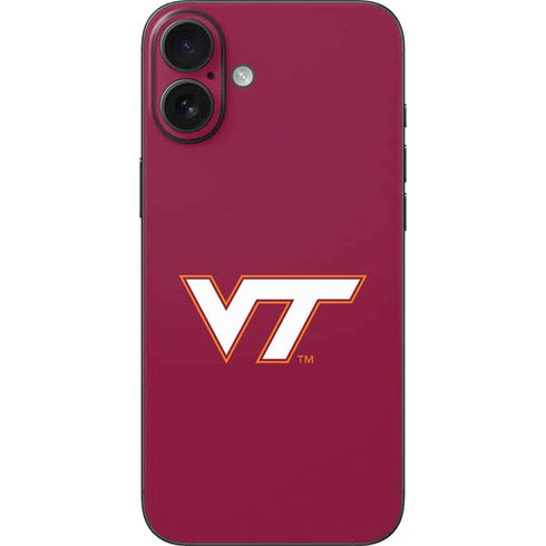 Virginia Tech University Maroon iPhone 16 Plus Skin