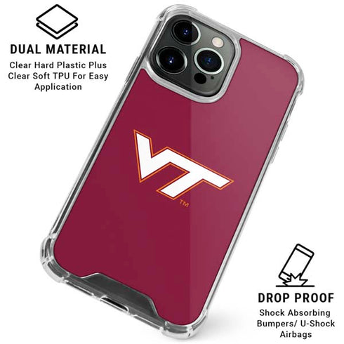 Virginia Tech University Maroon iPhone 16 Pro Clear Case