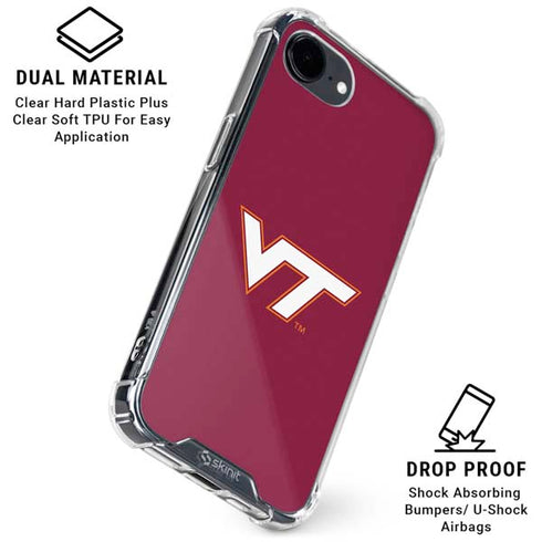 Virginia Tech University Maroon iPhone 16e Clear Case