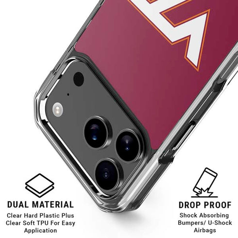 Virginia Tech University Maroon iPhone 18 Pro Clear Case