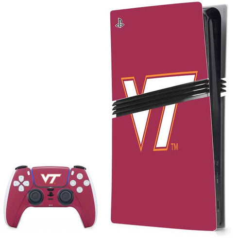Virginia Tech University Maroon PS5 Pro Bundle Skin