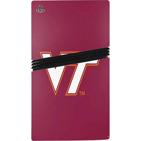 Virginia Tech University Maroon PS5 Pro Disk Bundle Skin