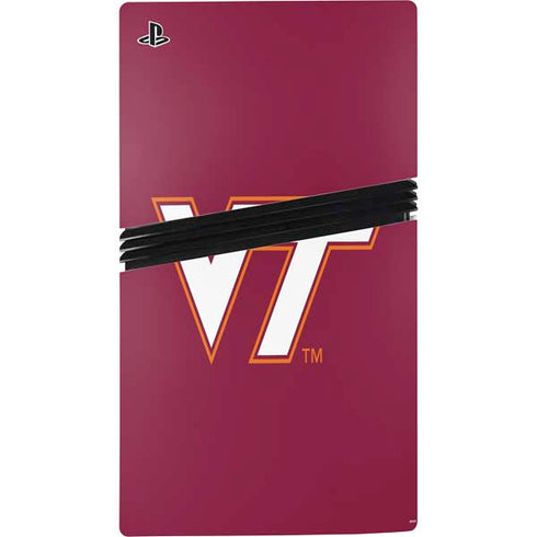 Virginia Tech University Maroon PS5 Pro Disk Console Skin
