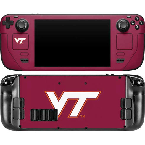 Virginia Tech University Maroon Steam Deck Handheld Gaming Computer OLED Skin
