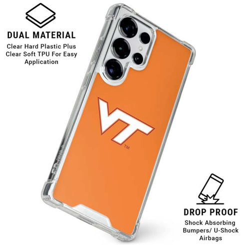 Virginia Tech University Orange Galaxy S25 Ultra Clear Case