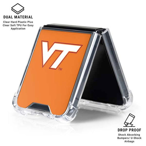 Virginia Tech University Orange Galaxy Z Flip6 Clear Case