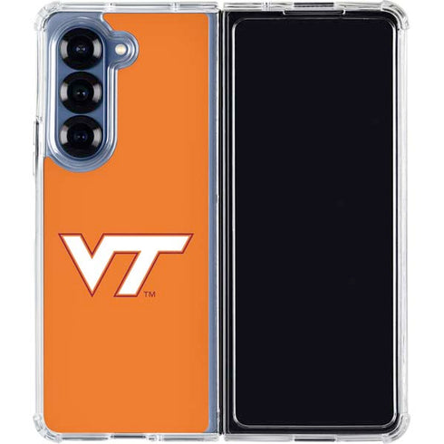 Virginia Tech University Orange Galaxy Z Fold6 Clear Case